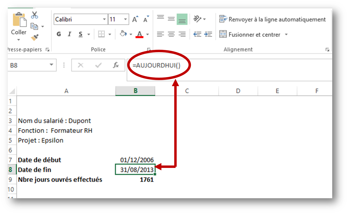 calculer le nombre d'heures entre deux dates excel